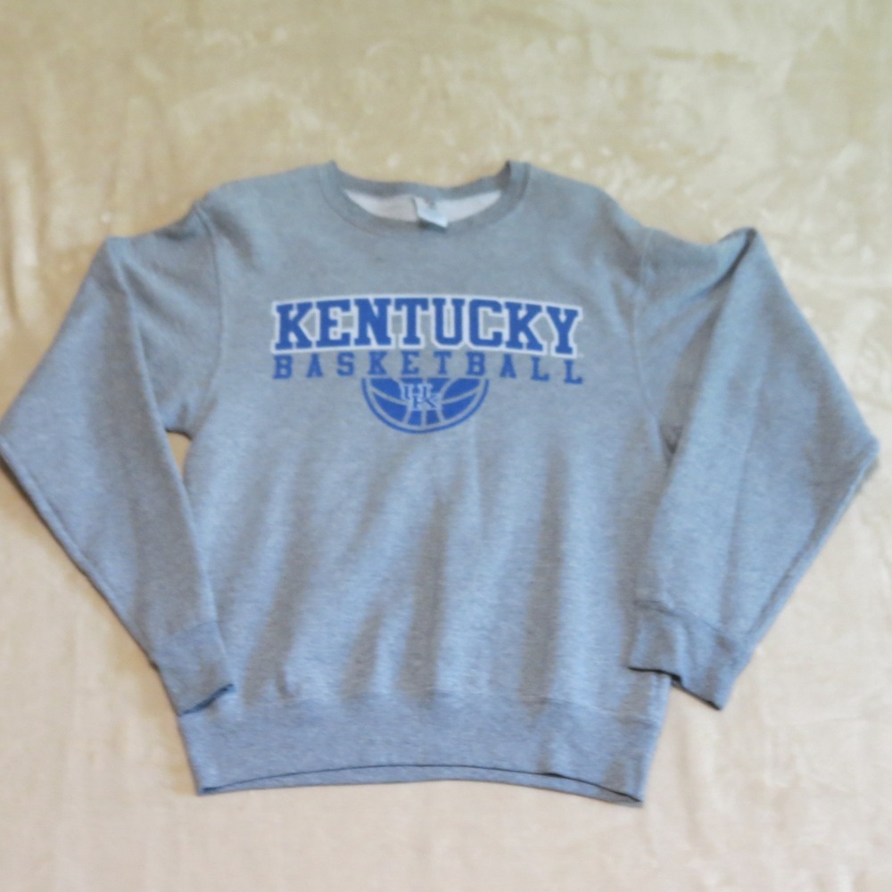 Jerzees Kentucky Basketball Sweatshirt Mens Small Gray NuBlend Crewneck UK NCAA